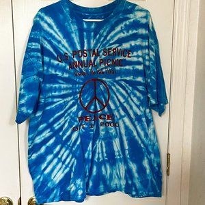 Vintage Post Office Annual Picnic Tie Dye T-Shirt - 2XL